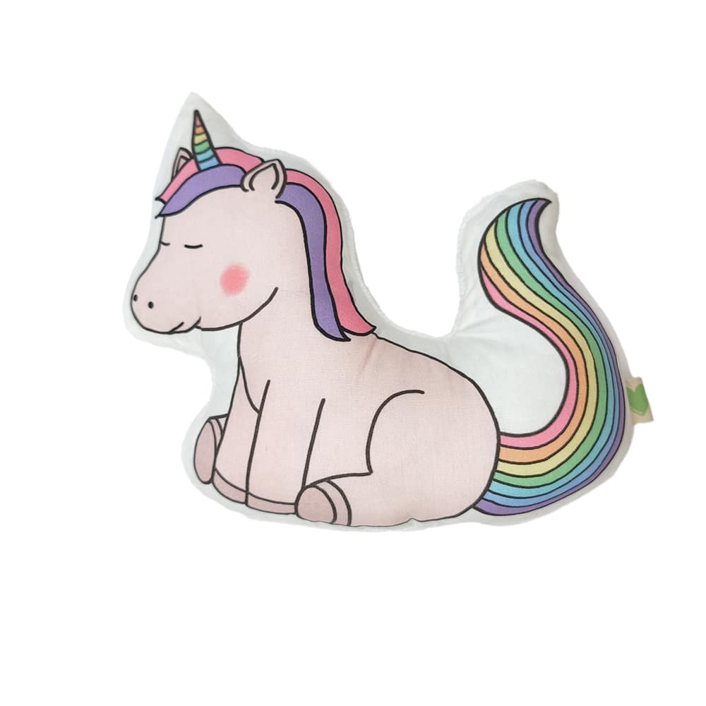 coussin doudou animal pour enfants en forme de licorne, fabrication française