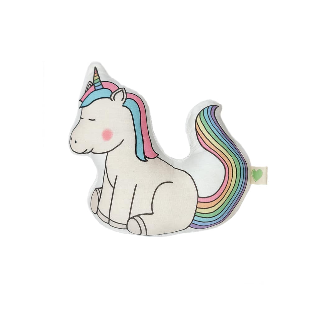 coussin doudou animal pour enfants en forme de licorne, fabrication française